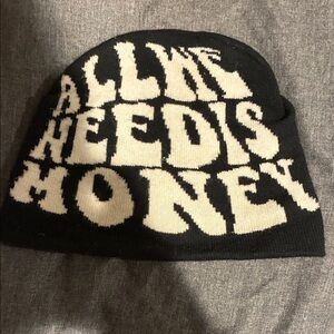 Black and White Graphic Beanie